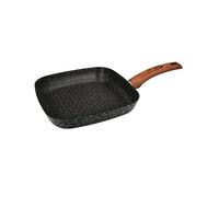 ORYX 5023620 Poêle aluminium forgée antiadhésive 24 x 24 x 4,5 cm. Manche caoutchouté / 5 couches, finition pierre/tout type de cuisines/grill