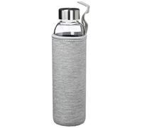ORYX 5024200 Bouteille d'eau en verre 550 ml Housse en néoprène avec poignée. Sans BPA, verre. 24 x 8 x 7 cm Gris