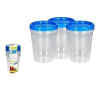 Oryx 5025085 Lot de 3 récipients ronds en plastique 1 l