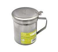 ORYX 5027155 Graisse acier inoxydable huilier 0,5 L. avec passoire et couvercle, récipient recyclé huile usée poisson