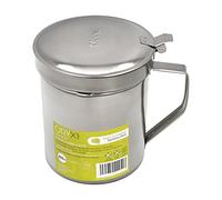 ORYX 5027160 Graisse acier inoxydable, huilier 1,0 l. avec passoire et couvercle, récipient recyclé huile usée de viande