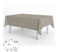 ORYX 5544012 Nappe en Toile cirée rectangulaire Taupe Beige Imperméable, Anti-Taches, en PVC, 140 x 250 cm Peut être coupée, pour Une Utilisation à l’intérieur et à l’extérieur