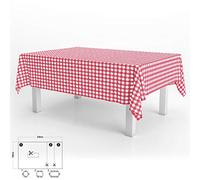 ORYX 5544057 Nappe en Toile cirée rectangulaire à Carreaux Rouge Imperméable, Anti-Taches, en PVC, 140 x 250 cm Peut être coupée, pour Une Utilisation à l’intérieur et à l’extérieur