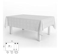 ORYX 5545502 Nappe en Toile cirée Molleton rectangulaire Blanche Imperméable et Anti-Taches, en PVC, 140 x 250 cm Peut être coupée, pour Une Utilisation à l’intérieur et à l’extérieur