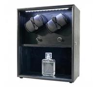 Oryx - Remontoir pour montres automatiques - 5 modes de rotation - Avec rangement supplémentaire du parfum - Remontoir verrouillable - Lumière blanche - Moteur Mabuchi alimenté par USB/AC