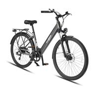 Oryxearth Pedelec Vélo électrique, avec capteur de couple, pour homme et femme, moteur arrière 250 W, batterie au lithium 10 Ah/36 V, portée 25 km/h, 100 km, vélo de ville pour adultes