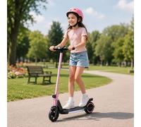 ORYXEARTH Trottinette Electrique Enfant 6-16 Ans, Pliable, Double Frein, Vitesse Max 16 km/h, écran LED lumière, Légère, montée Facile, Trottinette électrique Enfant ado (Rose)