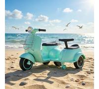 ORYXEARTH Voiture électrique tricycle pour enfants, 2 places, moto 12 V avec phare LED, système anti-basculement et espace de rangement, 3 km/h, véhicule électrique pour garçons et filles de plus de