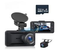 Oryzom Dashcam 4K Pro - Caméras Avant/Arrière Ultra HD, Vision Nocturne Pro & Surveillance 24h/24 - Sécurité Totale en Conduite et Stationnement (+1080P + Autoladegerät+32g)