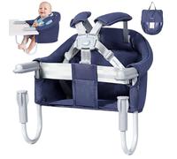 Orzbow Chaise Bebe de Table,Siège de Table pour Bébé avec Harnais 5 Points,Rembourrage Supplémentaire pour la Sangle d'épaule,pour Maison et Voyage,Bleu Élégant