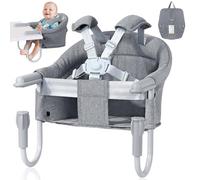 Orzbow Chaise Bebe de Table,Siège de Table pour Bébé avec Harnais 5 Points,Rembourrage Supplémentaire pour la Sangle d'épaule,pour Maison et Voyage,Gris Classique