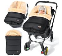 Orzbow Chanceliere Bebe Cosy, Chaud Imitation Laine Polaire, Noir Élégant | Réglable Nid D'ange Bebe Cosy avec Fermeture Éclair, Accès Facile, Imperméable Nid Dange Siege Auto avec Tissu Éponge