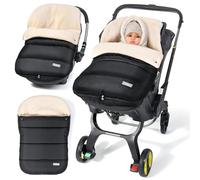 Orzbow Chanceliere Bebe Cosy, Chaud Polaire Berbère, Noir | Réglable Nid D'ange Bebe Cosy avec Fermeture Éclair, Accès Facile, Imperméable Nid Dange Siege Auto avec Tissu Éponge