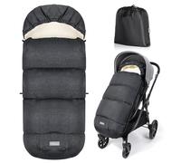 Orzbow Chanceliere Bebe Poussette, Chanceliere Universelle pour Poussette Imperméable, Polaire Sherpa, Fermeture Éclair et Amovible, Gris Foncé