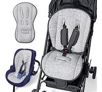 Orzbow Coussin de Siège Poussette Chaud,Coussin Chaise Haute Bebe Universelle avec Rembourrage Supplémentaire,Matelas Poussette Universelle et Doux avec Filet d'air,75x46cm,Gris