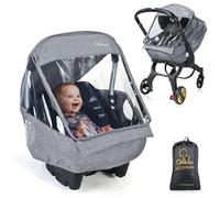Orzbow Habillage Pluie Cosy Universel, Gris Clair | pour Siège-Auto (ex.Maxi cosi/Cybex/Bébé Confort) avec Sac, Fenêtre de Contact, Transparent avec Aération