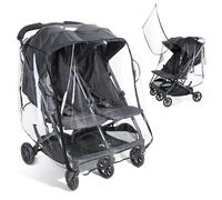Orzbow Habillage Pluie Poussette Double, Transparent | Universelle Protection Pluie Poussette Double avec Fenêtre, Facile à Installer, Imperméable
