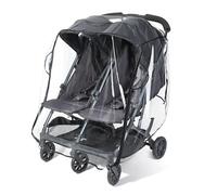Orzbow Habillage Pluie Poussette Double, Universelle Protection Pluie Poussette Double avec Fenêtre, Facile à Installer, Imperméable, EVA de Qualité Alimentaire, Transparente