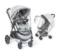 Orzbow Habillage Pluie Universelle pour Poussette, Respirante Protection Pluie Poussette Universelle avec Fenêtre, EVA de Qualité Alimentaire, Facile à Installer, Inodore et Durable, PVC Noir