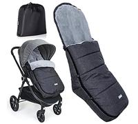 Orzbow Hiver Chanceliere Bebe Poussette, Amovible Chanceliere Universelle pour Poussette avec avec Zip Ajustable, Imperméable Chancelière Poussette avec Sac de Rangement, Conception Forme de L, Noir