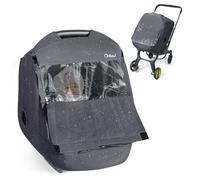 Orzbow Hiver Habillage Pluie Cosy Universel,Pluie Couverture Siege Auto Bebe Hivers avec Porte Fermeture Éclair Transparente a L'avant,Protège Contre la Neige,Vent,Pluie,Lavable en Machine,Gris Foncé