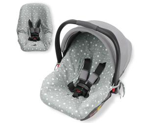 Orzbow Housse Siège Auto Bébé pour Cosy, Étoiles Grise | Compatible Maxi COSI, Bébé Confort, Cybex, 100% Coton, Respirant, Lavable en Machine, Protection Été