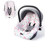 Orzbow Housse Siege Auto Bebe pour Cosy (Maxi COSI,Bebe Confort,Cybex etc.),Protection de Siège Auto Été avec 100% de Coton,Respirant et Lavable en Machine (Fleurs Roses)