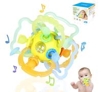 Orzbow Jouet beb Silicone Anneau Dentition Refrigerant Educatif mois Jeux Montessori Eveil 0-3 Mois, Hochet Bebe, Balle Sensorielle Eveil, Cadeau Naissance, Vert Frais