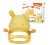 Orzbow Jouet Bebe 0-3-6-9 Mois, Silicone Lapin Anneau de Dentition Bebe avec Poignée Amovible, Facile Saisir & Nettoyer, Légèreté Jouet Dentition Bébé pour Les Besoins de Succion, Nano-Argent