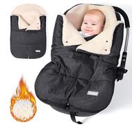 Orzbow Nid d'ange Bebe Cosy Hiver, Doublure en Polaire Berbère, Gris Foncé | Imperméable Couverture Cosy Bebe Hiver avec Collier Réglable, Fermeture Éclair, Universelle, Lavable en Machine