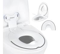 Orzbow Pliable Reducteur Toilette Enfant, Portable Réducteurs de Toilettes avec Barrière à L'urine, Universel Adaptateur Toilette Enfant avec Ventouse, Longueur Ajustable, Facile à Installer, Blanc
