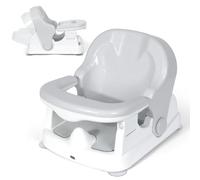 Orzbow Polyvalent Siege de Bain pour Bebe, Stable Transat de Bain pour Bebe avec Dossier Réglable en Trois Positions pour 3-24 Mois, Antidérapant Siege Bain Bebe avec Puissante Ventouse, Gris