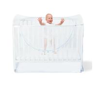 Orzbow Universel Moustiquaire Lit Bebe,Respirant Moustiquaire Lit Parapluie avec Fermeture Éclair,Stable Moustiquaire À Mailles Denses de Berceau Cododo,Accès Facile (Blanc)