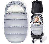 Orzbow Universelle Chancelière pour Poussette, Imperméable et Froide Sac de Couchage Bébé avec Sac de Rangement,Doublure Chaude en Polaire,Amovible Hiver Chaud Nids d'ange Couverture (Gris Clair)
