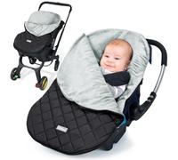 Orzbow Universelle Couverture Sièges Auto Bébé, Cosy Bébé Chancelière pour Poussette, Chaud Peluche Courte Sac De Couchage Enfant, Imperméable Coupe-vent (noir)