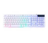 Orzly Clavier de jeu PS5 blanc RVB USB filaire arc-en-ciel conçu pour PC Gamer PS5, ordinateur portable, Xbox, Nintendo Switch, RX-250 Hornet Edition - Siberia White Edition
