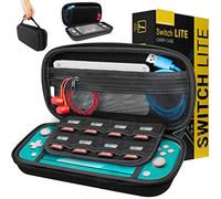 Orzly Etui pour Nintendo Switch Lite, Deluxe Housse Rigide de Rangement Zippée en Matériau Durable Anti-Choc pour la Console Nintendo Switch Lite (2019) et Ses Accessoires - Noir