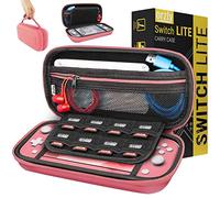 Orzly Etui pour Nintendo Switch Lite, Deluxe Housse Rigide de Rangement Zippée en Matériau Durable Anti-Choc pour la Console Nintendo Switch Lite et Ses Accessoires [Corail]