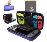Orzly Etui Rigide En Eva Pour Nintendo Switch Housse Rigide De Rangement Zippée En Matériau Durable Anti-Choc Pour La Console Nintendo Switch Et Ses Accessoires -Bleu