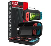 Orzly Etui Rigide en EVA pour Nintendo Switch & Switch OLED Console - Housse Rigide de Rangement Zippée en Matériau Durable Anti-Choc pour la Console Nintendo Switch et Ses Accessoires - Noir