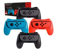 Orzly Grips (Poignées) Compatible avec Nintendo Switch Joy-Cons pour Plus De Confort - Quad Pack (2X Noir 1XRouge 1XBleu) Pour Super Smash Bros Ultimate