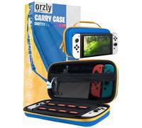 Orzly Housse de Transport pour Console Nintendo Switch OLED Blanche avec Compartiment de Rangement pour Accessoires et Jeux - Étui Facile à Nettoyer avec Coffret Cadeau Édition