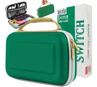 Orzly Housse de Transport pour Console Nintendo Switch OLED Blanche avec Compartiment de Rangement pour Accessoires et Jeux - Étui Facile à Nettoyer avec Coffret Cadeau Édition