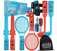 Orzly Switch Sports Pack Ensemble D Accessoires Pour Jeux De Sport Oled Nintendo Switch Raquettes De Tennis Clubs De Golf Épées Chambara Sangles De Jambes De Football Poignées Joycon Et Sac