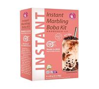 O's Bubble Instant Marbling Boba Kit de thé noir sucré (4 x 60 g) | Bubble Tea | Avec perles de tapioca et paille en papier