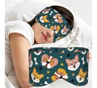 Os de chiens mignons, pattes de chiots, cœurs d'amour colorés, Masque de sommeil pour la maison, les voyages et le travail posté, couvrant entièrement les yeux et bloquant la lumière