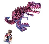 Os de dinosaure imprimés 3D - Squelette T-Rex articulé pour décoration de maison, bureau, T-Rex articulé avec articulations flexibles pour soulager le stress et l'anxiété (violet)