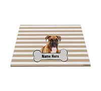 Os De Nom De Chien Personnalisé, Chiot Boxeur Allemand Ocre Pâle Tapis De Porte Facile À Nettoyer Tapis De Bain Anti-Poussière Paillasson D'Entree pour Intérieur Bain D'Entrée 40X60Cm