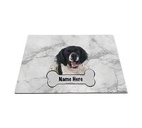 Os De Nom De Chien Personnalisé, Fond De Motif De Marbre Gris De Chien De Bretagne Tapis De Porte Doux Paillasson De Bienvenue Résister À La Saleté Tapis De Bain pour Bain Salon Terrasse 40X60Cm