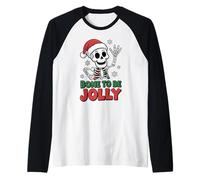 Os de Père Noël Squelette à Jolly Funny Christmas Christmas Manche Raglan